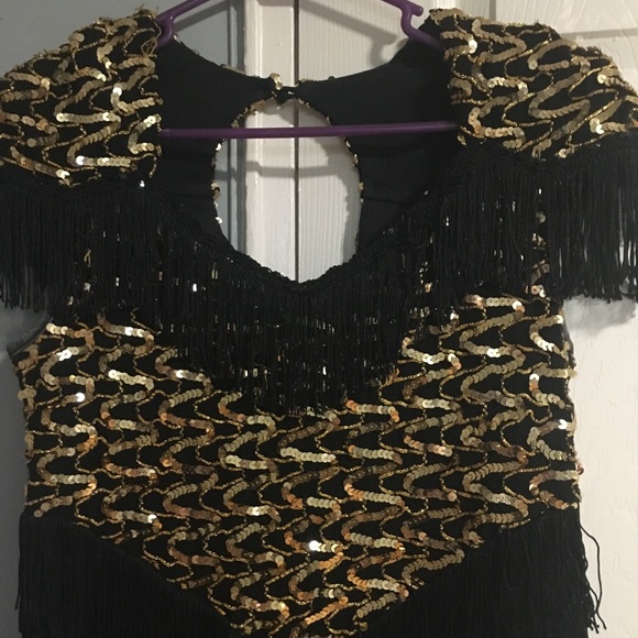 Vintage 1980 sequin tassel cocktail dress - Picture 2 of 6